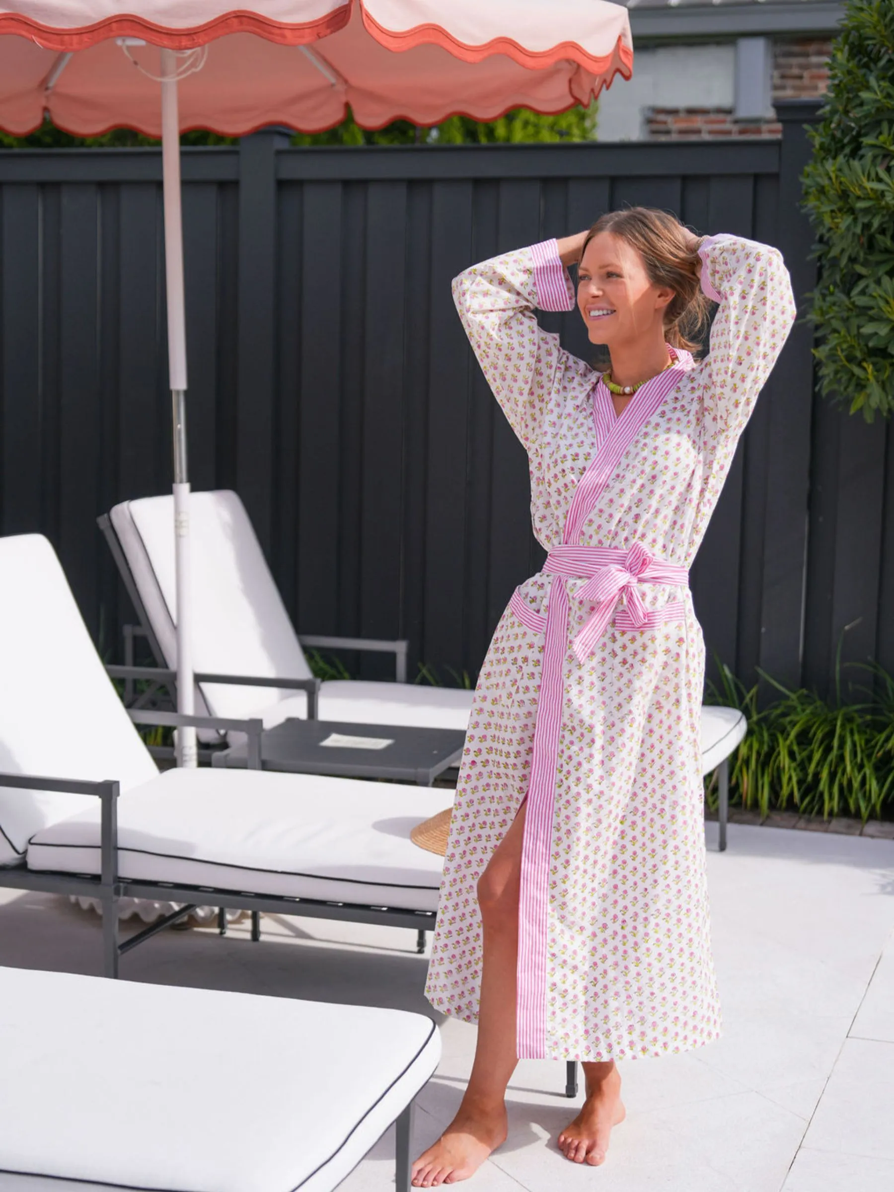 Lounge Robe - Pink Peony Bud sold by Darling Loungewear product image thumbnail 5