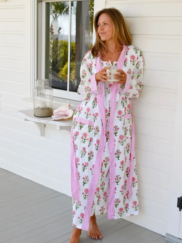 Lounge Robe - Blush Daisy made by Darling