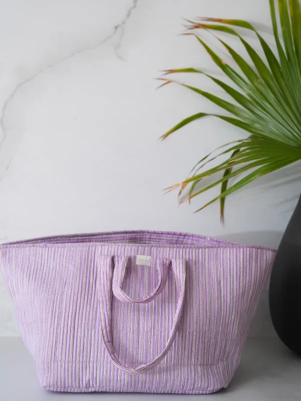 Everyday Tote - Lilac Stripe made by Darling