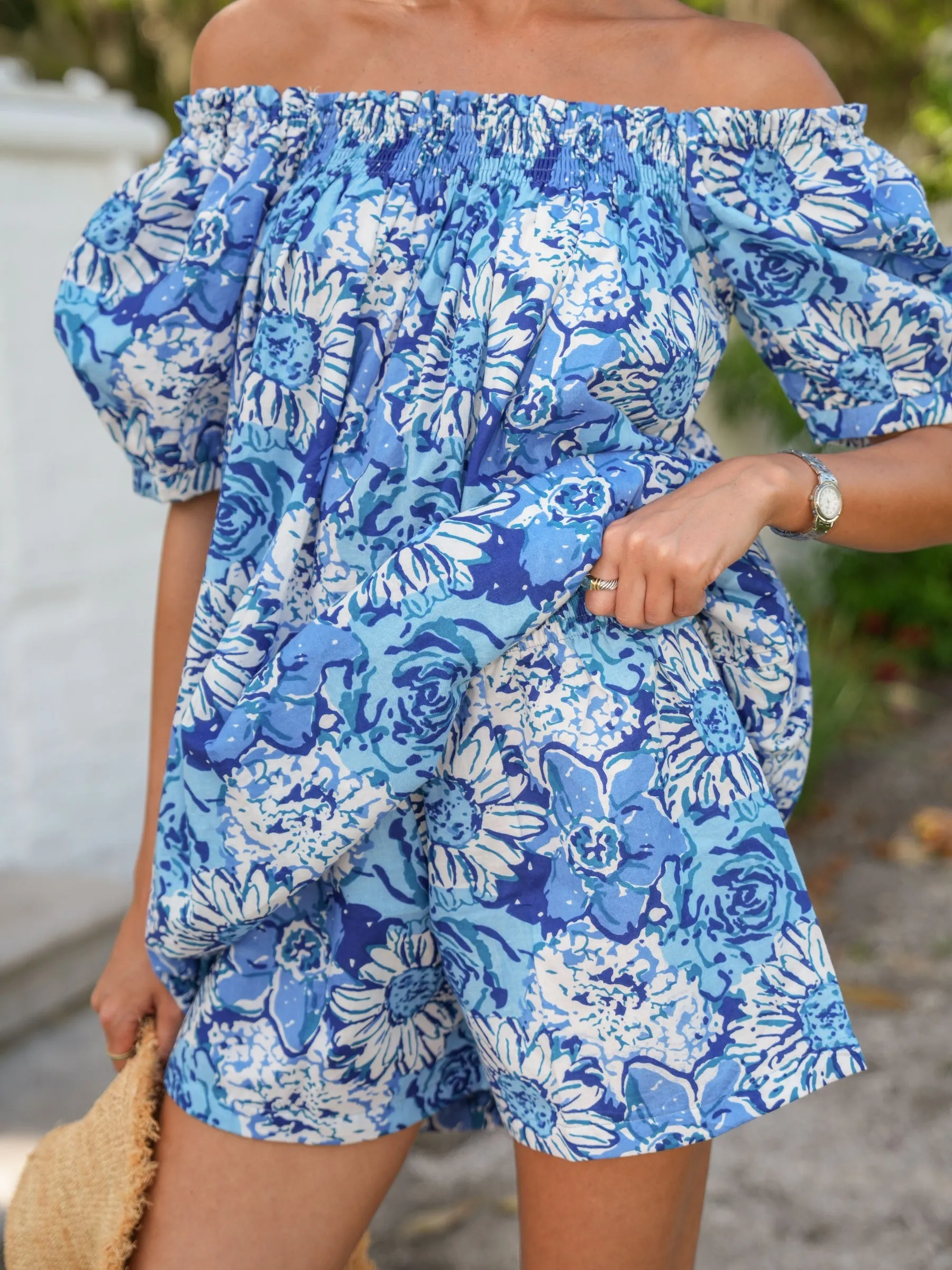 The Sweet and Short Set - Ocean Blue Floral sold by Darling Loungewear product image thumbnail 2