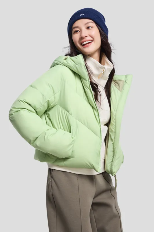 AquaDown - Women's Short Water-Repellent High-Warmth Puffer made by Beneunder