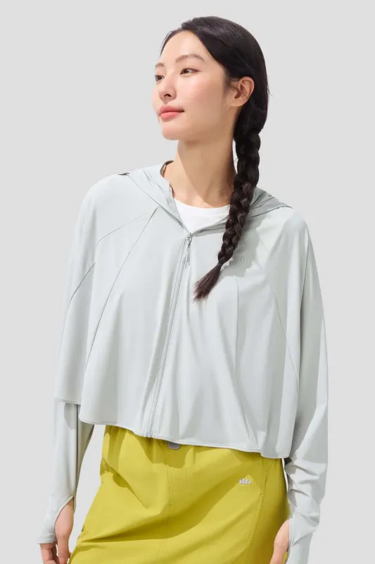 Horizon - Women's Full-Coverage Cropped Sun Hoodie UPF2000+ made by Beneunder