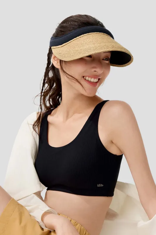 Aero - Women's Open-Top Black Gel Straw Hat UPF100+ sold by Beneunder
