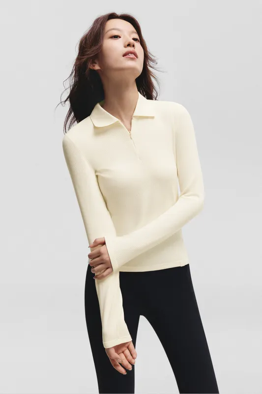 UrbanPolo – Women’s Zip Polo Long Sleeve Top sold by Beneunder
