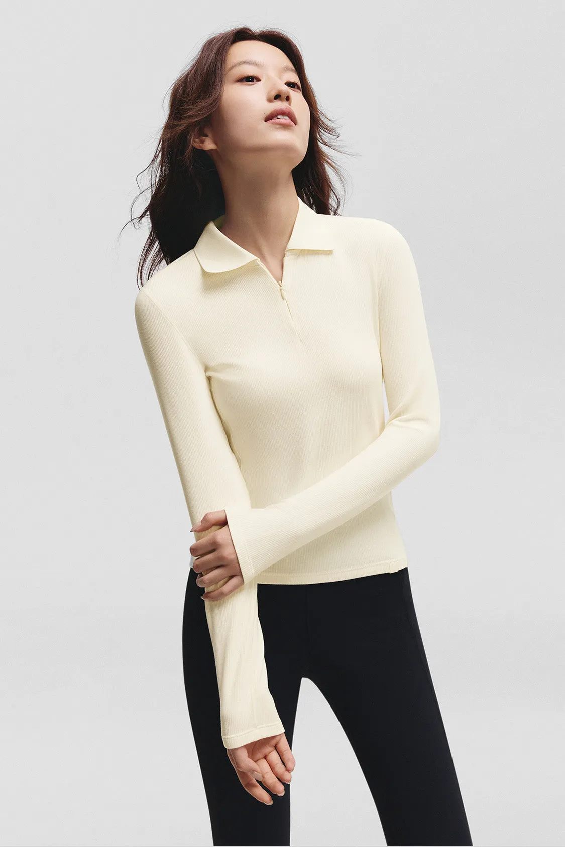 UrbanPolo – Women’s Zip Polo Long Sleeve Top sold by Beneunder