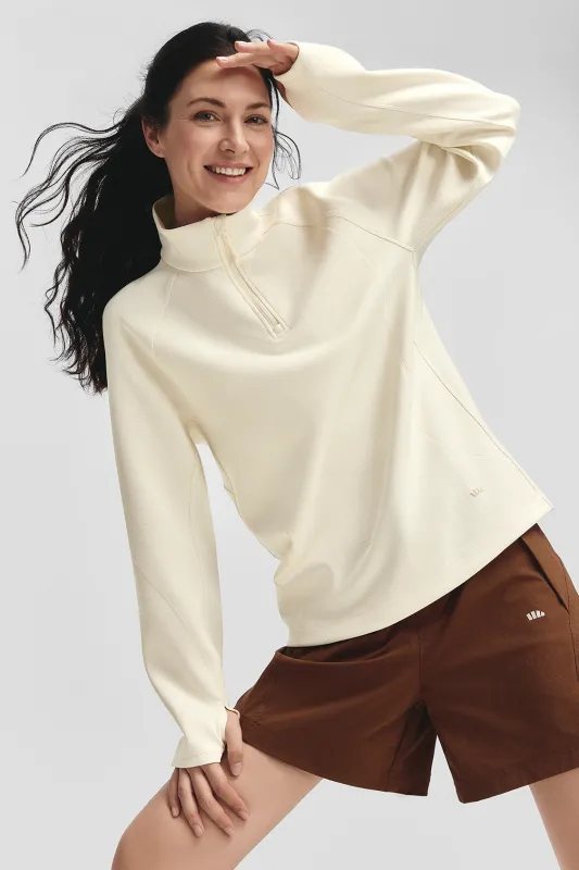 FlexWarm – Women’s High-Stretch Fleece-Feel Half-Zip Long Sleeve Top (Light Warmth) made by Beneunder