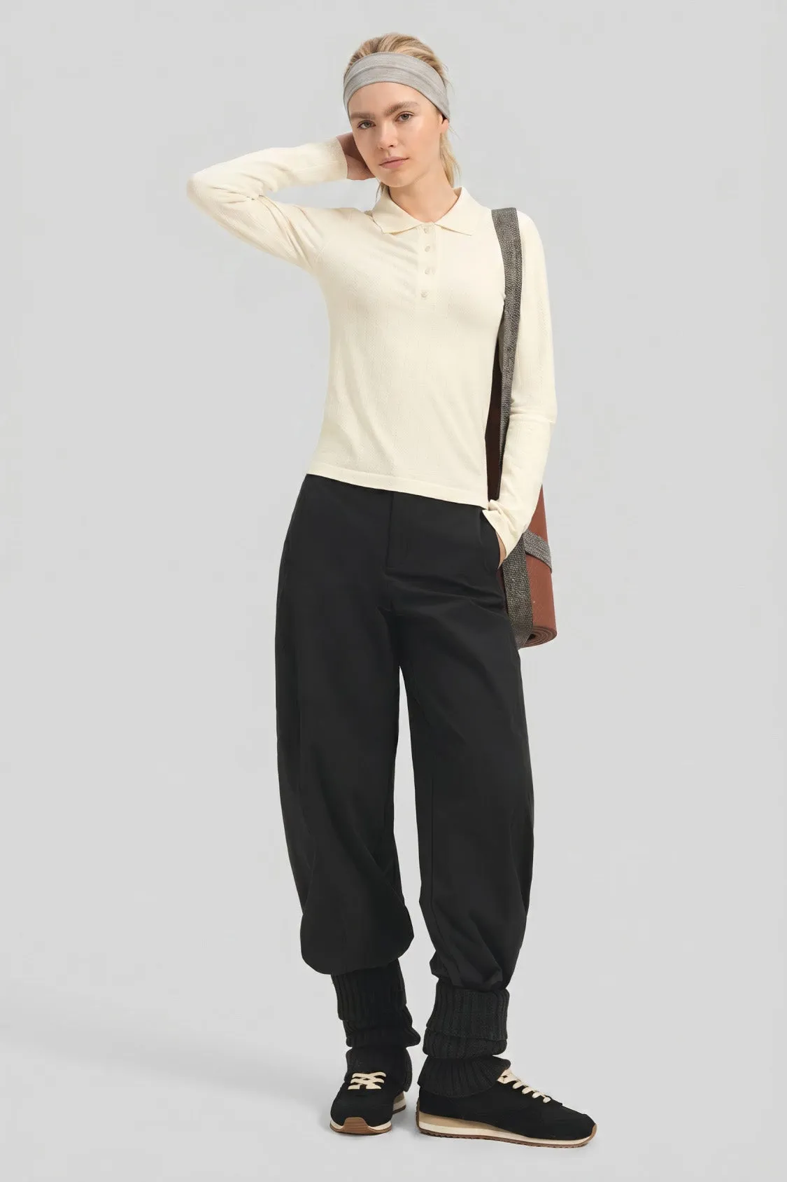 Women's High-Stretch Seamless Knit Polo Base Layer Top EL037 sold by Beneunder product image thumbnail 3