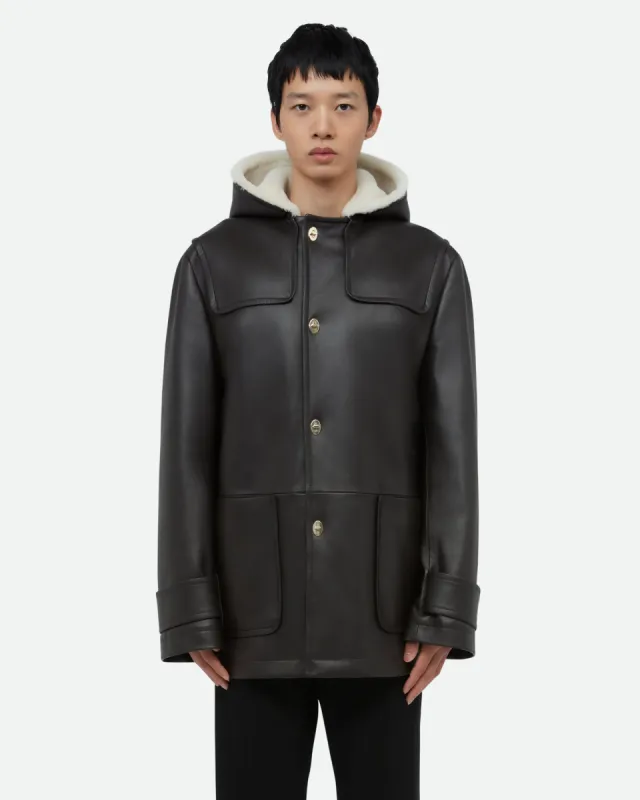 Thought Parka Leather Coat sold by Wales Bonner