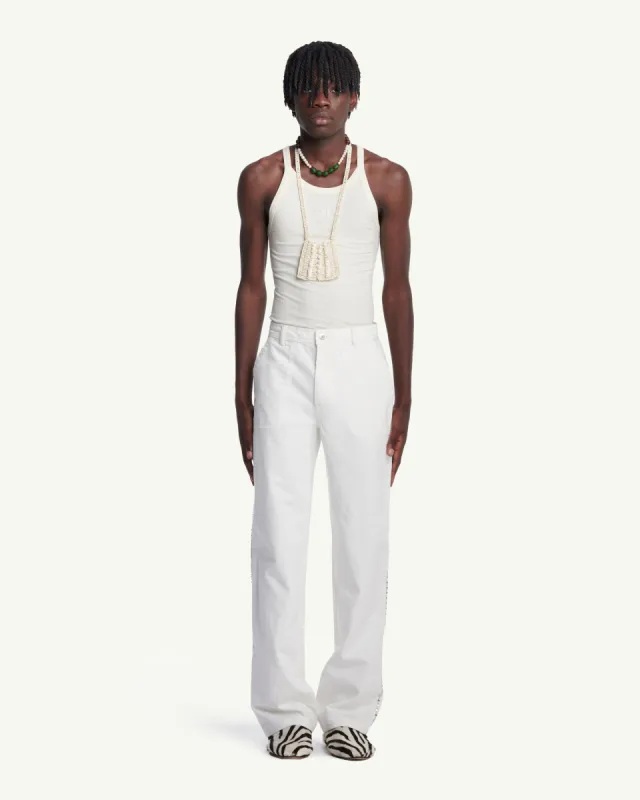 Kwame jeans made by Wales Bonner