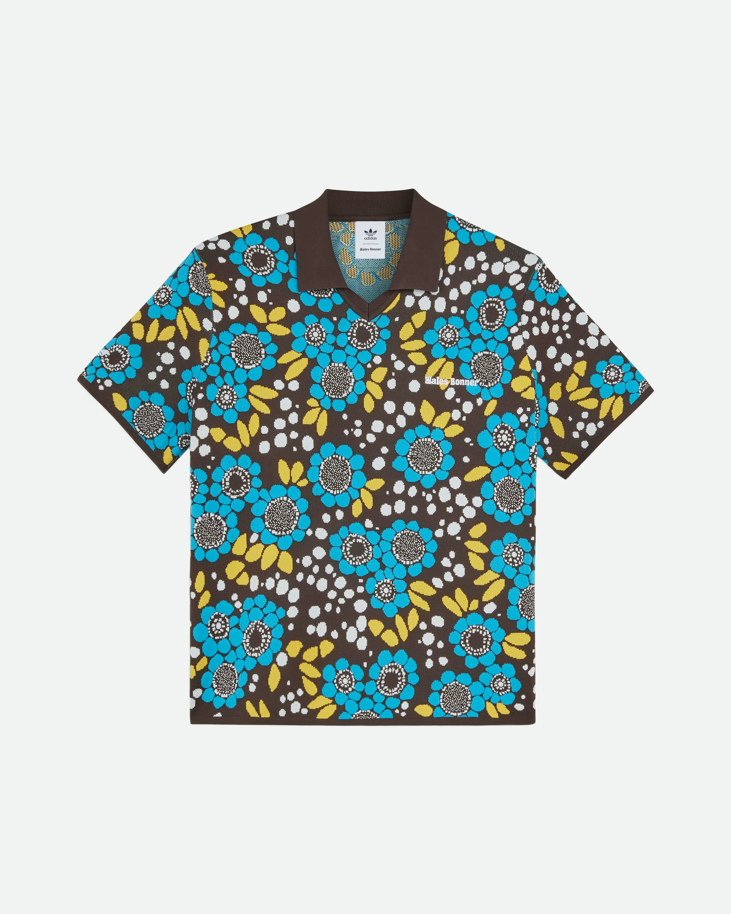adidas Originals by Wales Bonner Knit Floral Polo Shirt sold by Wales Bonner product image thumbnail 4