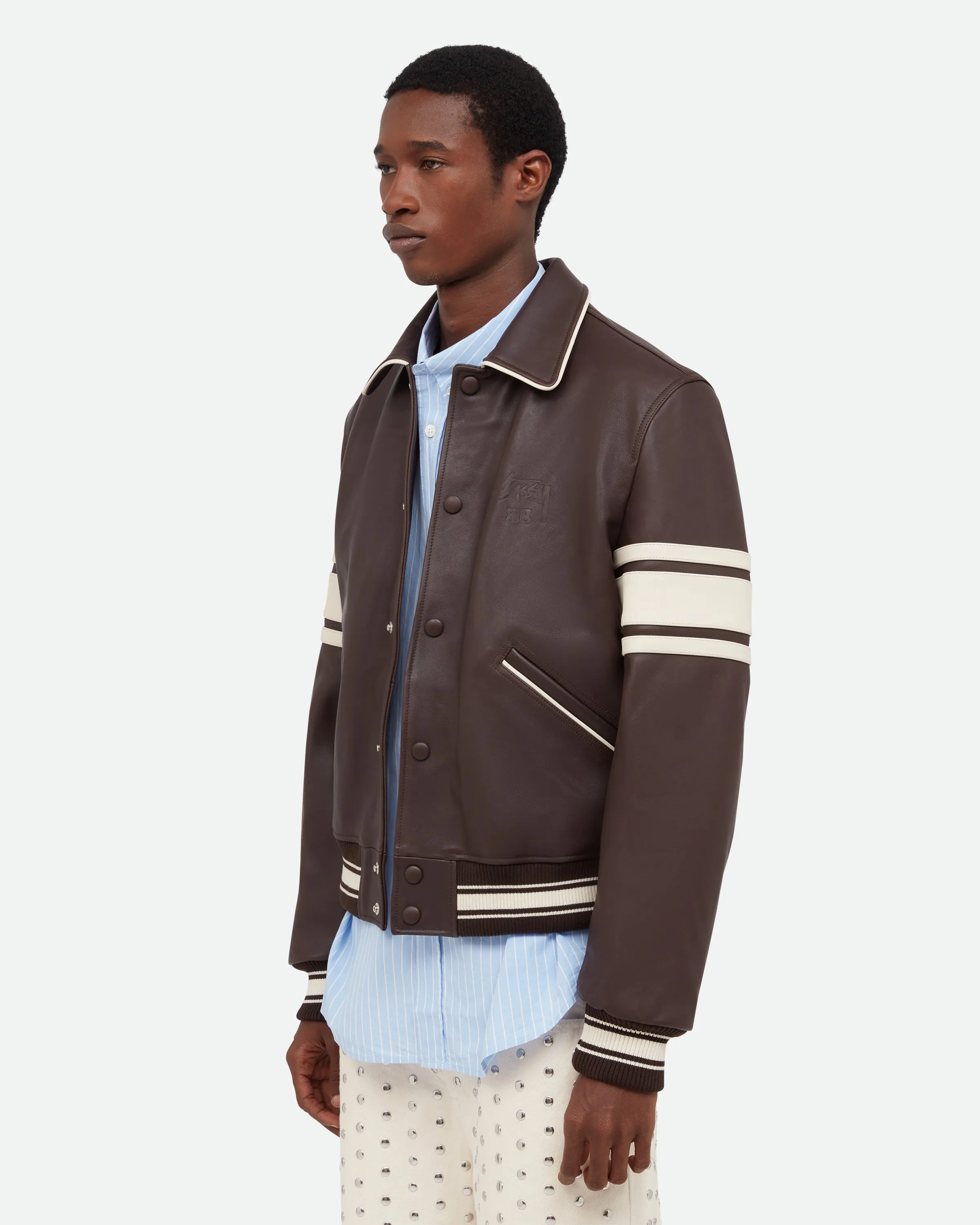 Wales Bonner x Stüssy Leather Varsity sold by Wales Bonner product image thumbnail 3