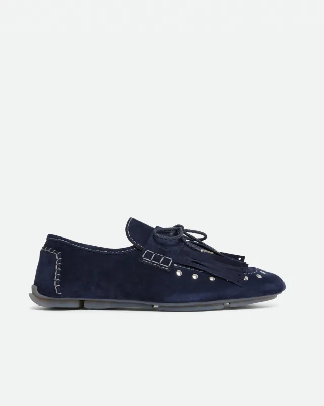 Montego Tasseled Loafer Navy sold by Wales Bonner
