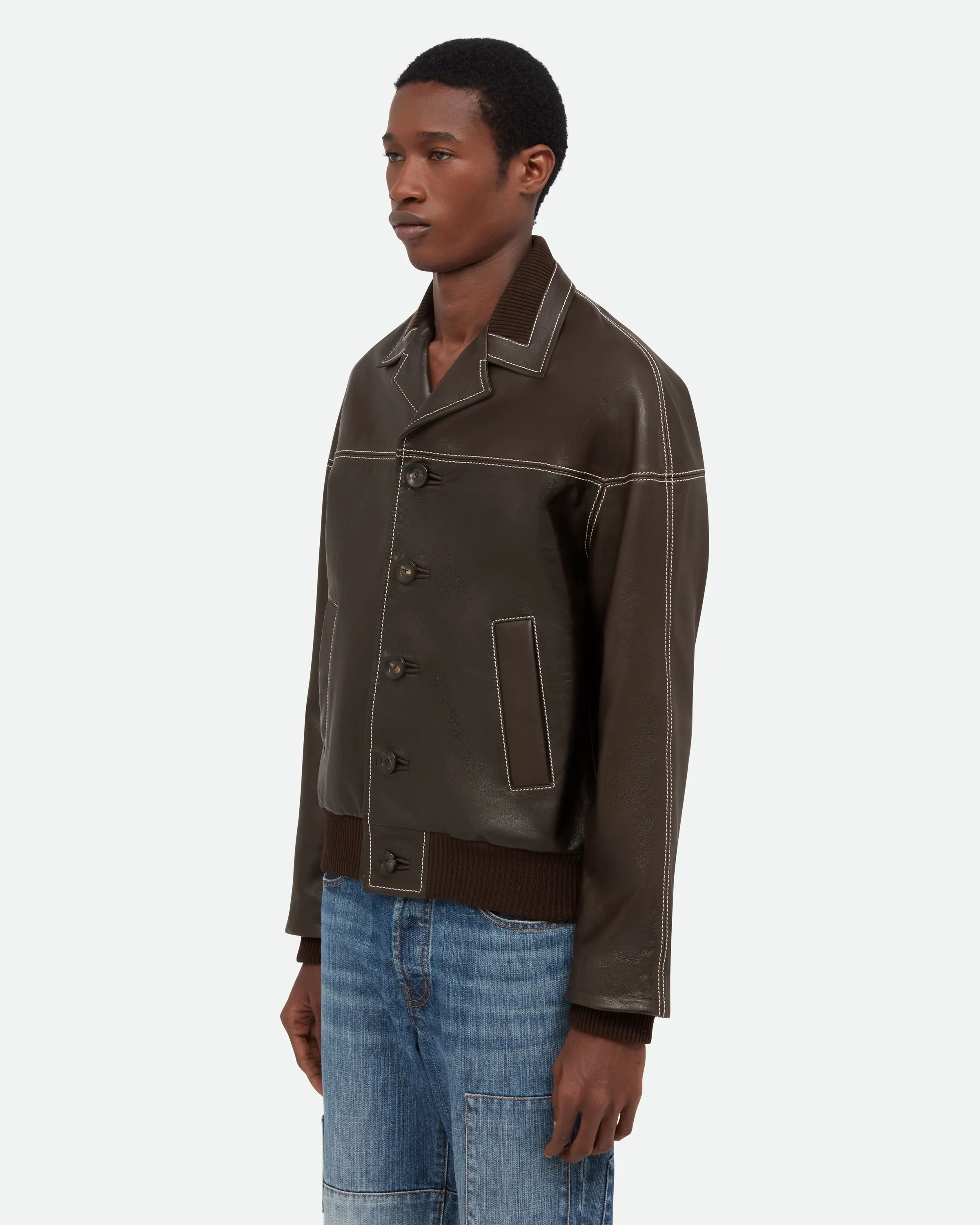 Time Leather Jacket sold by Wales Bonner product image thumbnail 5