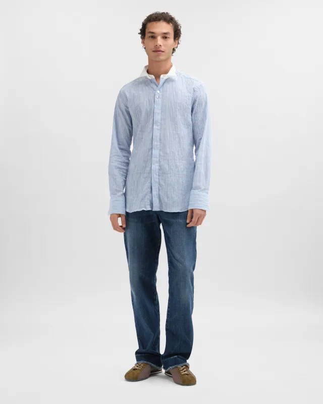 Tone Dress Shirt Blue made by Wales Bonner