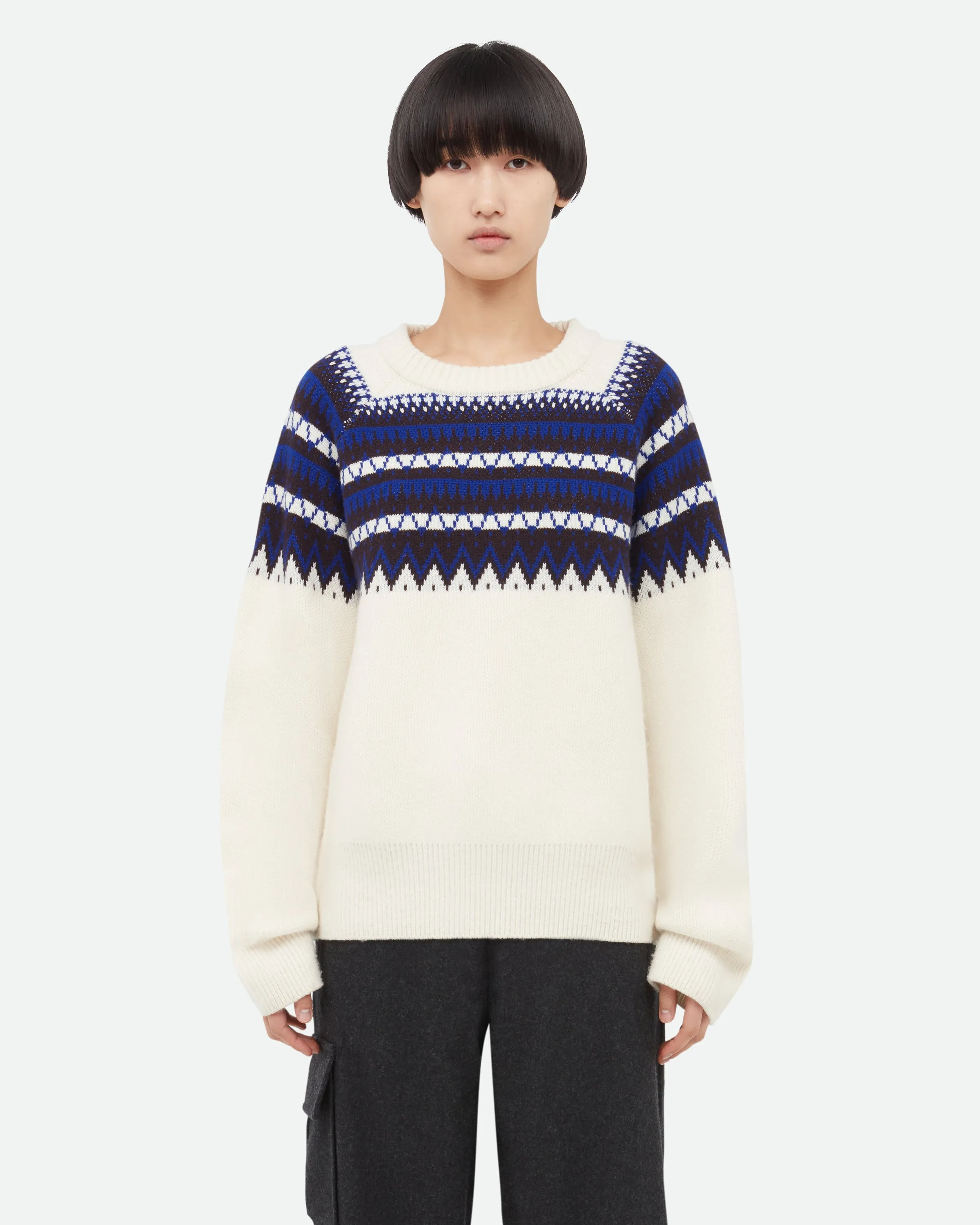 Mist Fair Isle Jumper sold by Wales Bonner