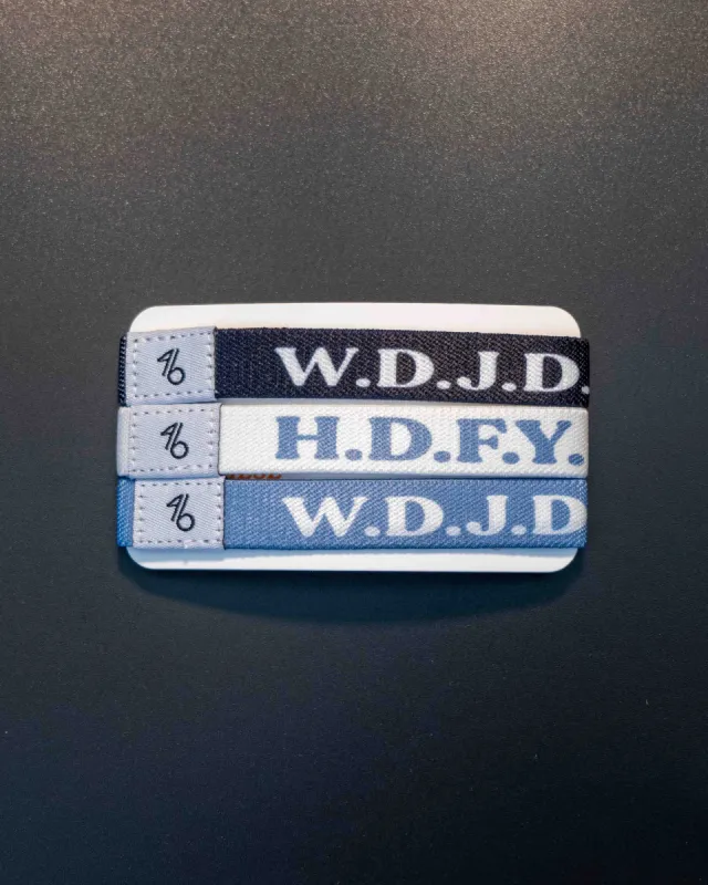 Blue WDJD/HDFY Bracelet 3 Pack sold by Forty-Six Ten