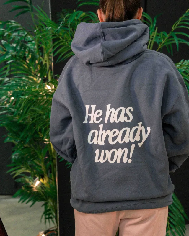 He Already Won Heavy Hoodie sold by Forty-Six Ten