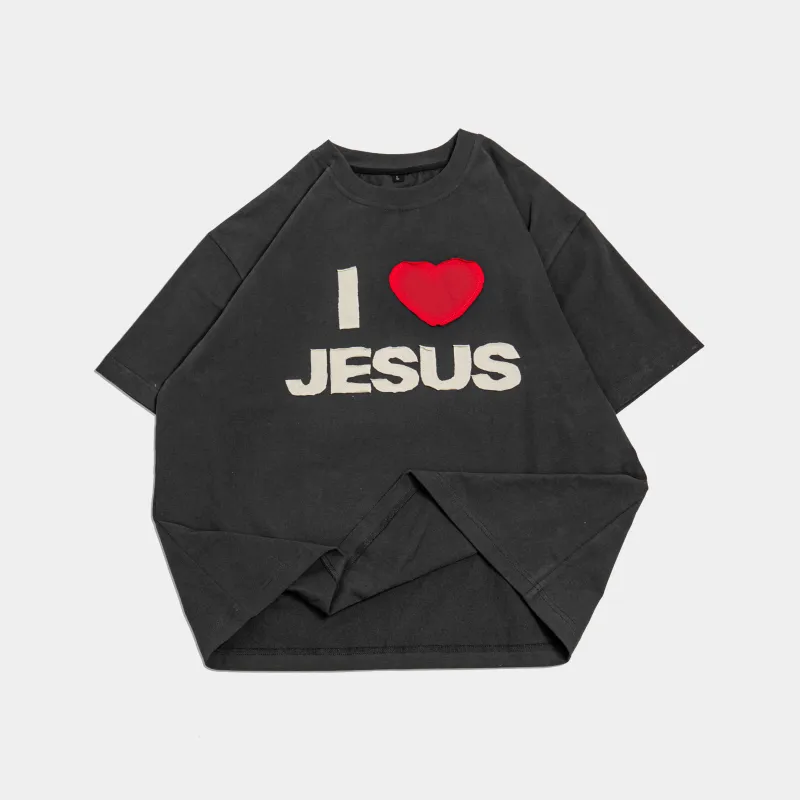 PRE-ORDER I Love Jesus Stitched Premium Tee sold by Forty-Six Ten