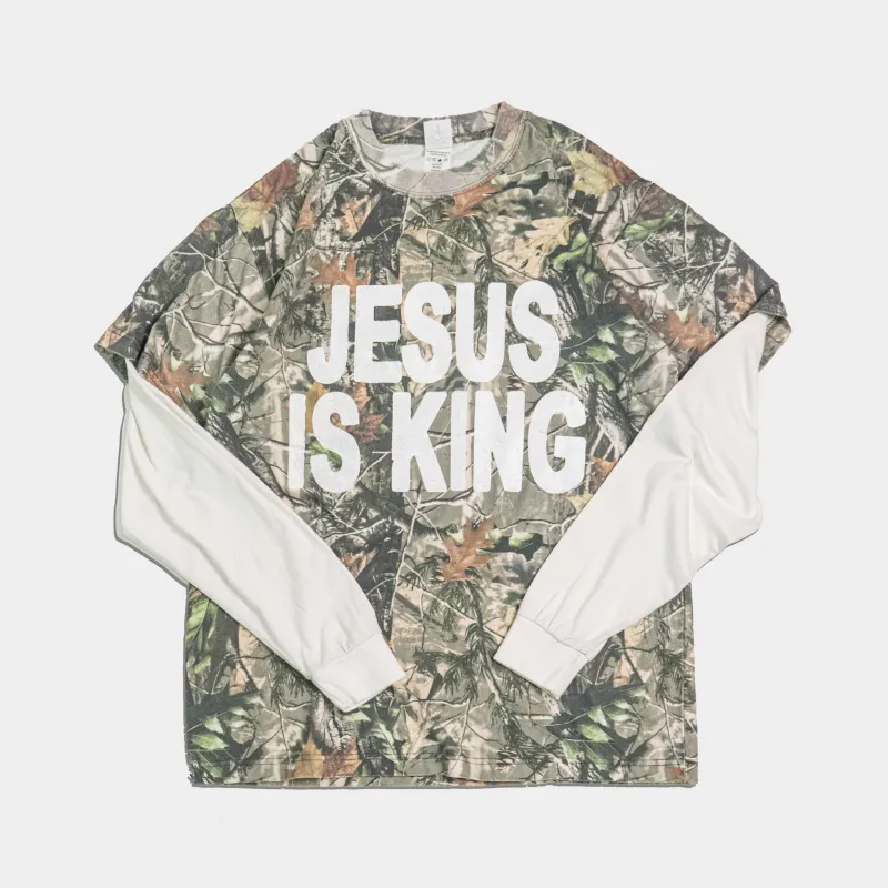 Jesus Is King Heavy Vintage Camo Tee + Sleeves sold by Forty-Six Ten