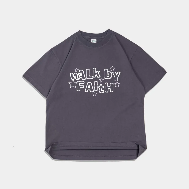 PRE-ORDER Walk By Faith Premium Heavy Tee sold by Forty-Six Ten