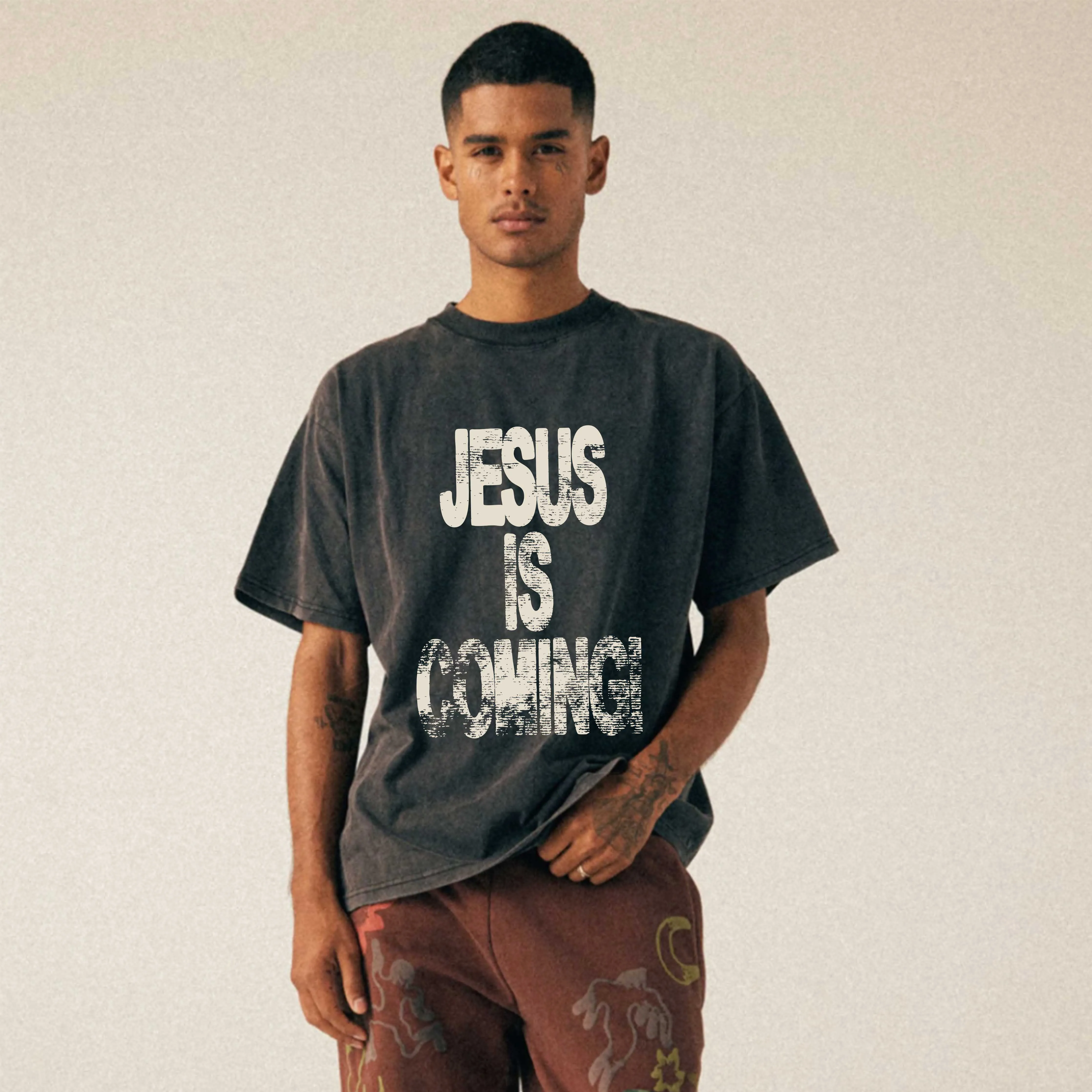 Jesus Is Coming Premium Heavy Tee sold by Forty-Six Ten product image thumbnail 2