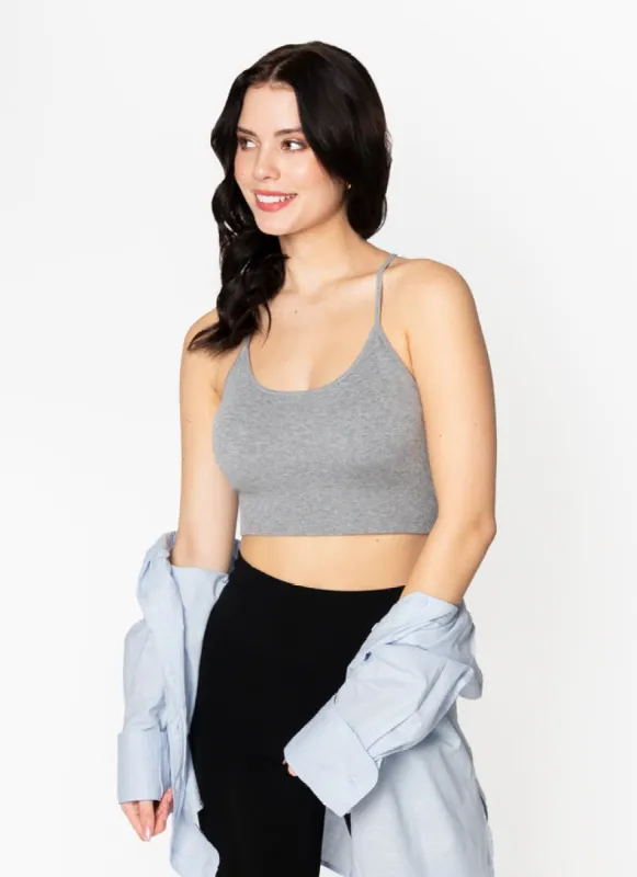 Bamboo Ribbed Cross Back Top sold by C’est Moi