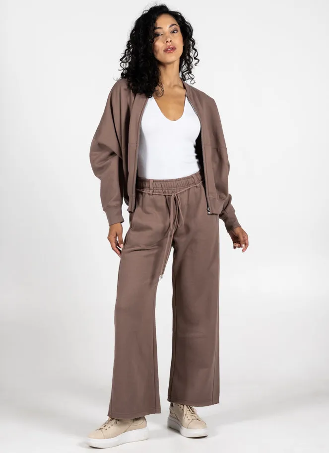 Recycled Poly/ Cotton Fleece Wide Leg Pant sold by C’est Moi