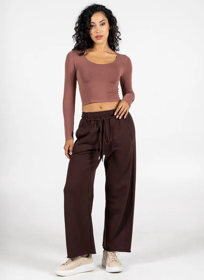 Recycled Poly/ Cotton Fleece Wide Leg Pant sold by C’est Moi product image thumbnail 5