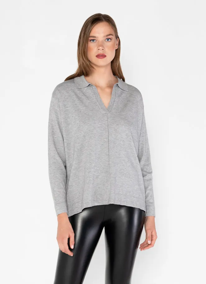 Knit Viscose Blend Oversized Collared Sweater sold by C’est Moi product image thumbnail 3