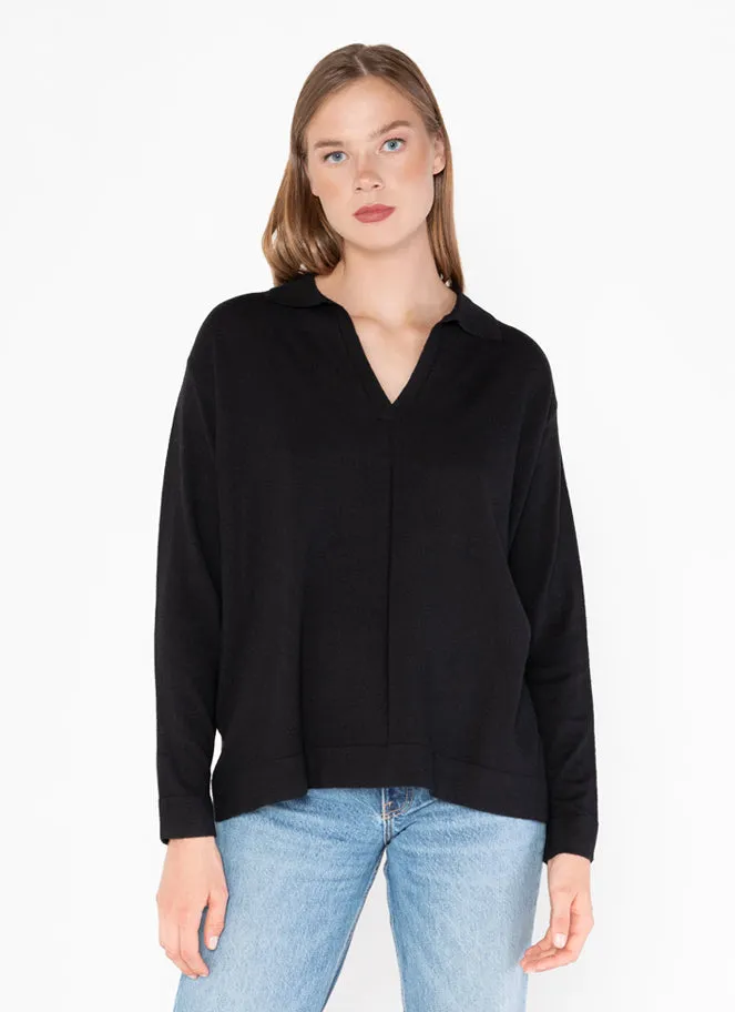 Knit Viscose Blend Oversized Collared Sweater sold by C’est Moi product image thumbnail 4