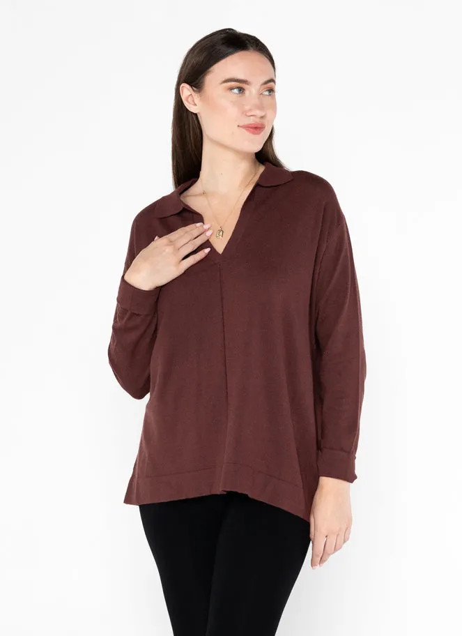 Knit Viscose Blend Oversized Collared Sweater sold by C’est Moi product image thumbnail 2