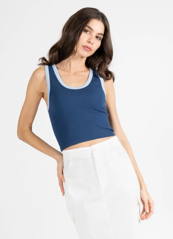 Bamboo Two Tone Rib Tank sold by C’est Moi