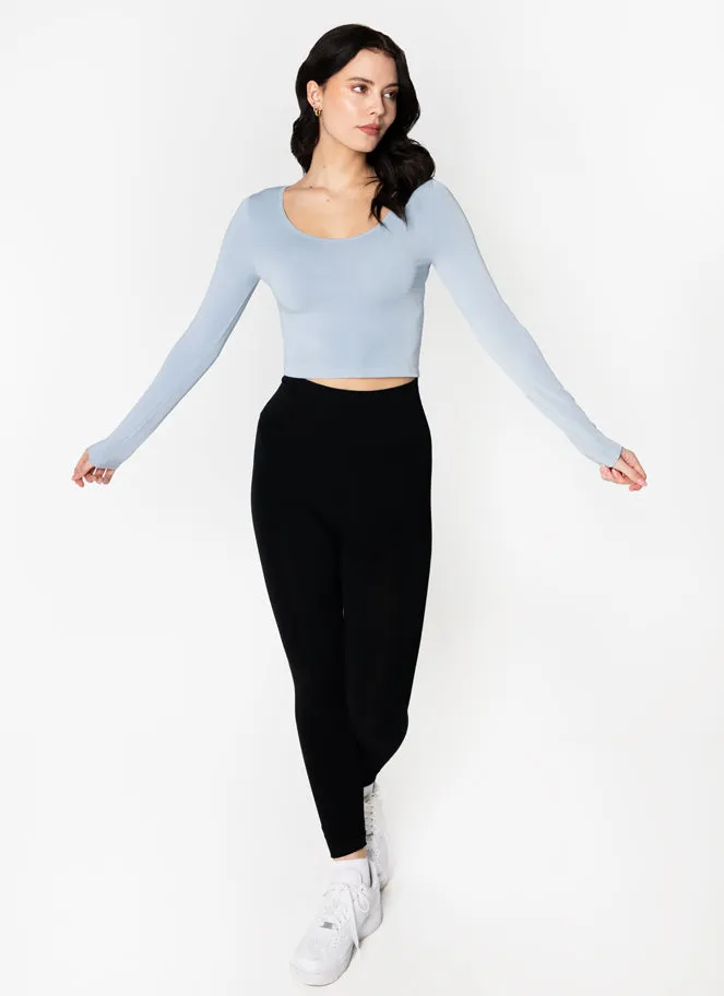 Bamboo L/S Crop Scoop Neck Top sold by C’est Moi product image thumbnail 2