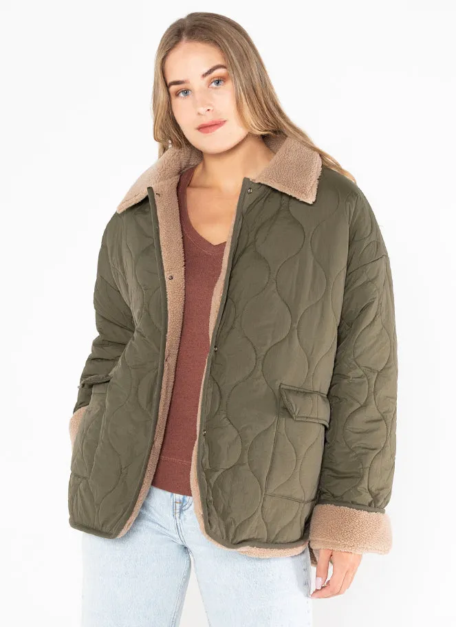 Nylon Reversible Quilt Jacket sold by C’est Moi product image thumbnail 2