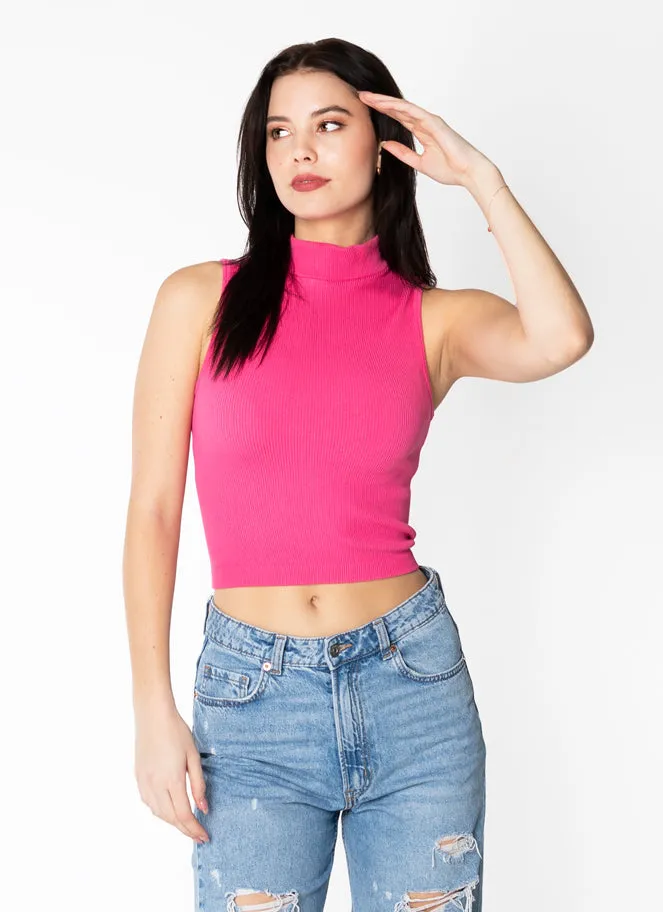 Bamboo Rib Sleeveless Mock Neck Top sold by C’est Moi product image thumbnail 2