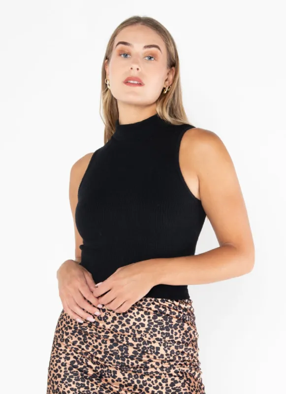 Bamboo Rib Sleeveless Mock Neck Top sold by C’est Moi