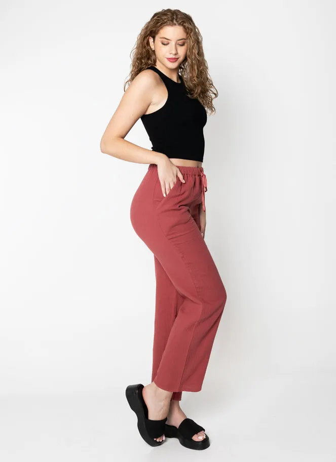 Cotton Tie Front Pants sold by C’est Moi product image thumbnail 3