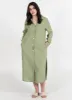 Linen Blend Button Down Shirt Dress sold by C’est Moi