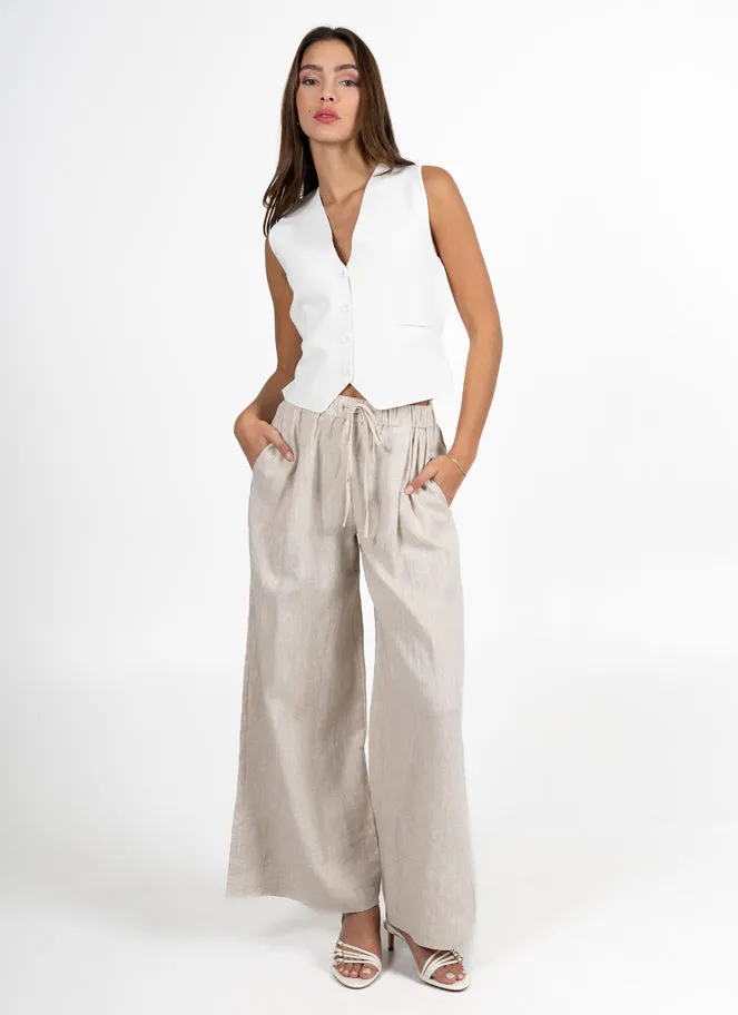 100% Linen Wide Leg Pants sold by C’est Moi product image thumbnail 4