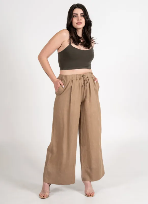 100% Linen Wide Leg Pants sold by C’est Moi