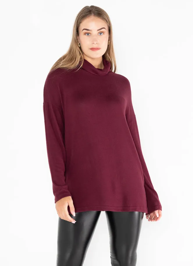 Rayon Soft Knit Turtle-Neck Top sold by C’est Moi