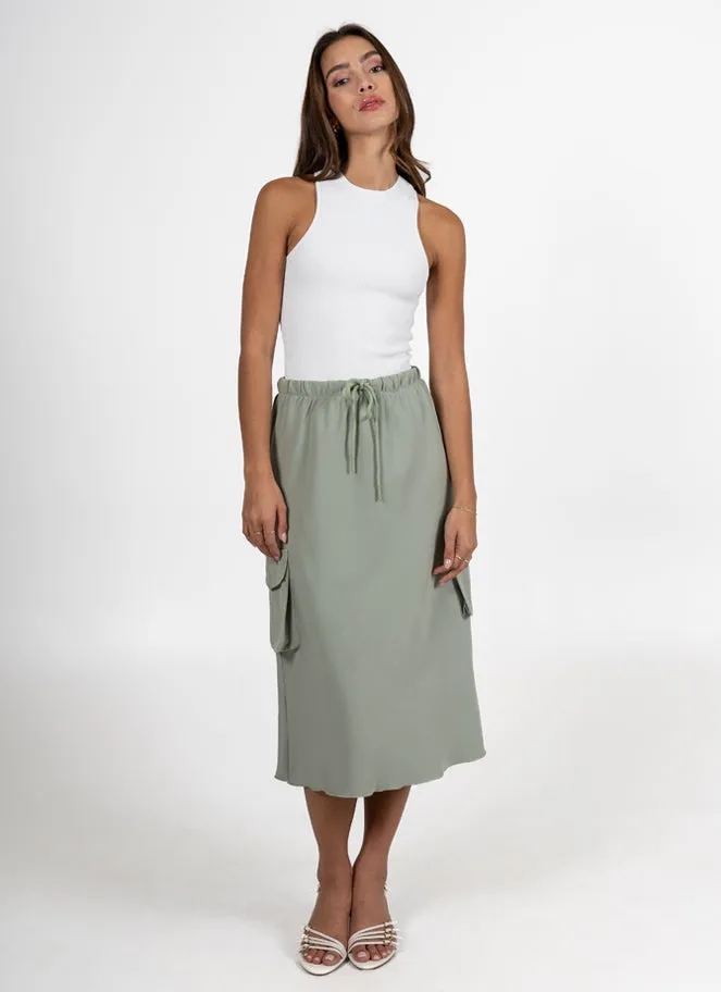 Tie Front Cargo Skirt sold by C’est Moi