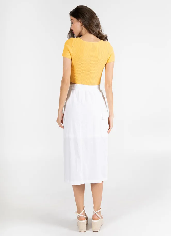 Cotton Linen Front Slit Skirt sold by C’est Moi product image thumbnail 4