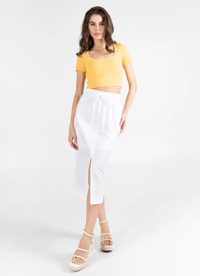 Cotton Linen Front Slit Skirt sold by C’est Moi product image thumbnail 2