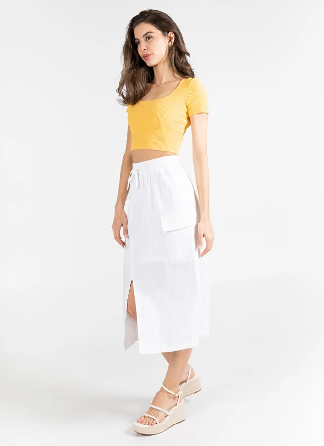 Cotton Linen Front Slit Skirt sold by C’est Moi product image thumbnail 3