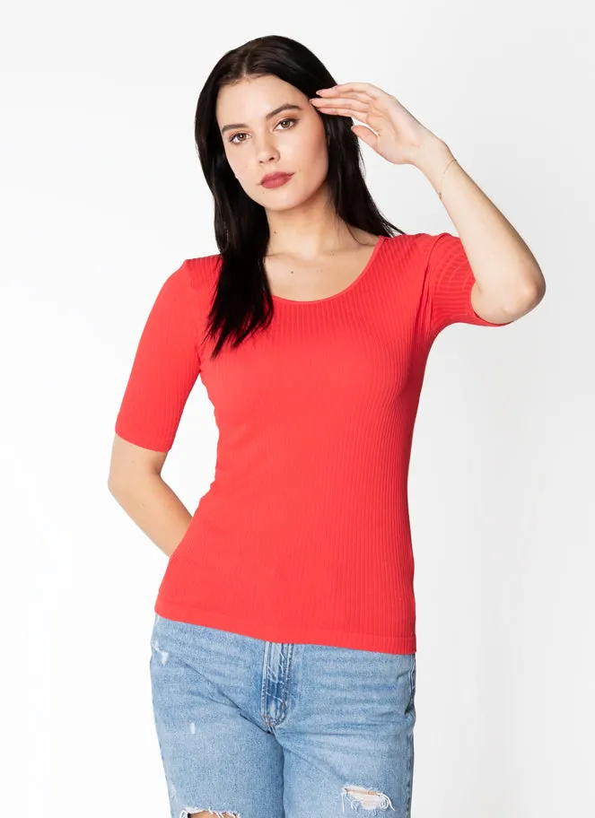 Rib S/S Crew Neck Top sold by C’est Moi product image thumbnail 2