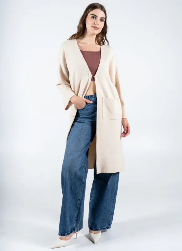 Viscose Blend Knit Long Cardigan sold by C’est Moi