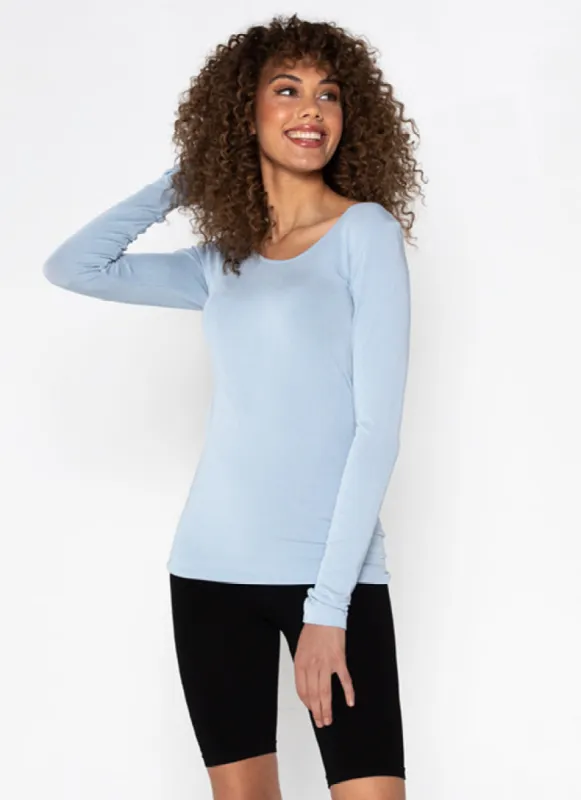 Bamboo Long Sleeve Scoop Neck Top sold by C’est Moi