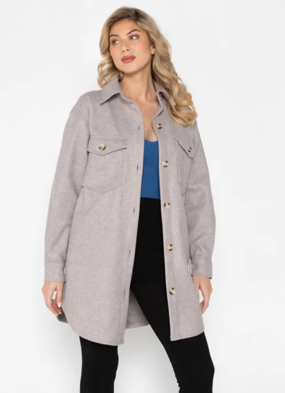Button Down Shacket sold by C’est Moi