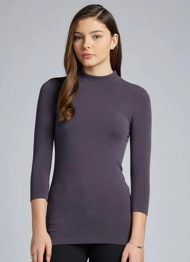 Bamboo 3/4 Sleeve Mock Neck Top sold by C’est Moi product image thumbnail 3
